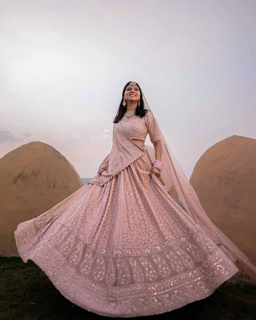 Aanchal in Kritika Dawar Chikankari Lehenga 