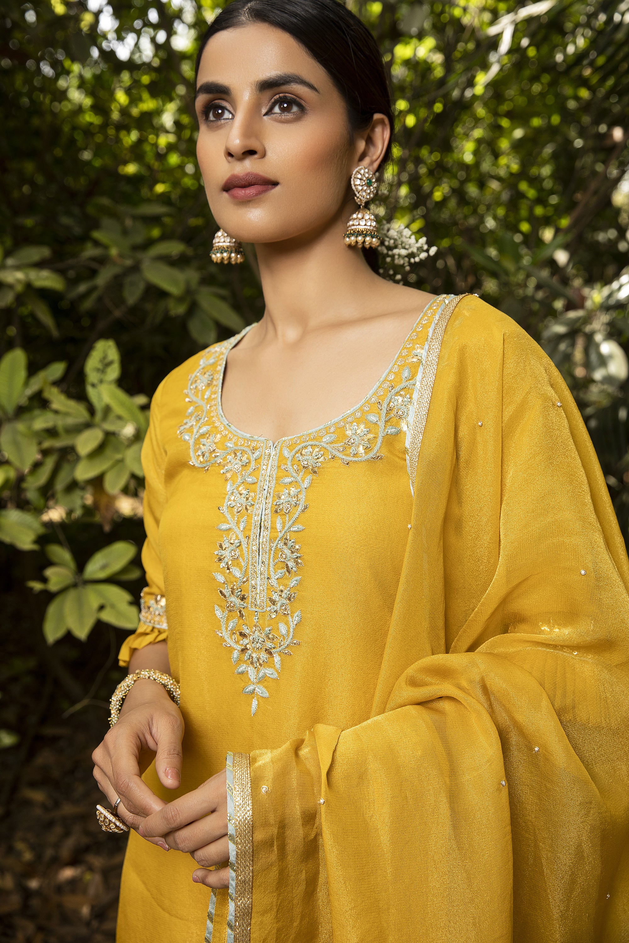 Yellow__Tissue_Hand_Embroidered_Sharara_Set_Kritika_Dawar