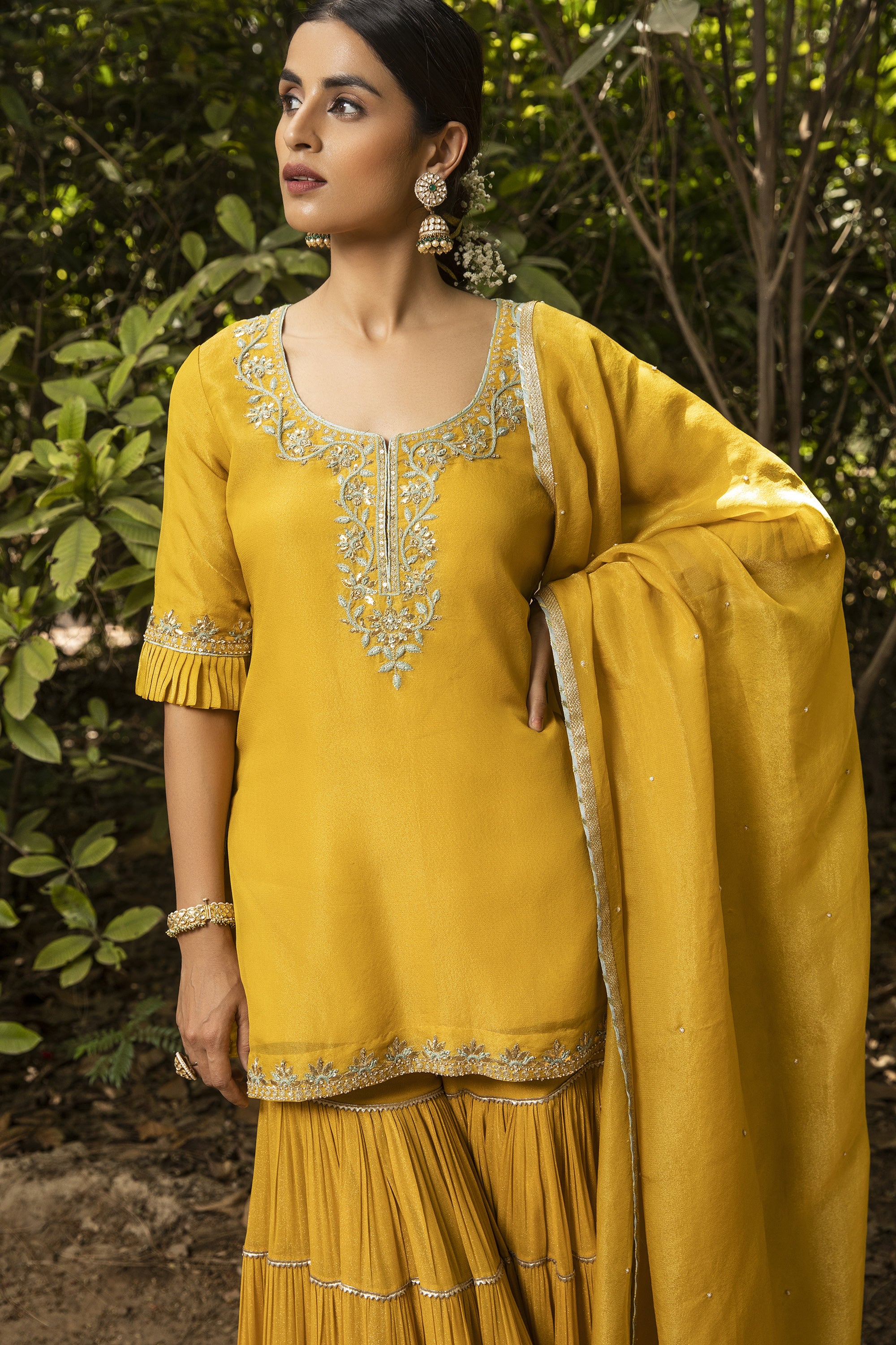 Yellow__Tissue_Hand_Embroidered_Sharara_Set_Kritika_Dawar