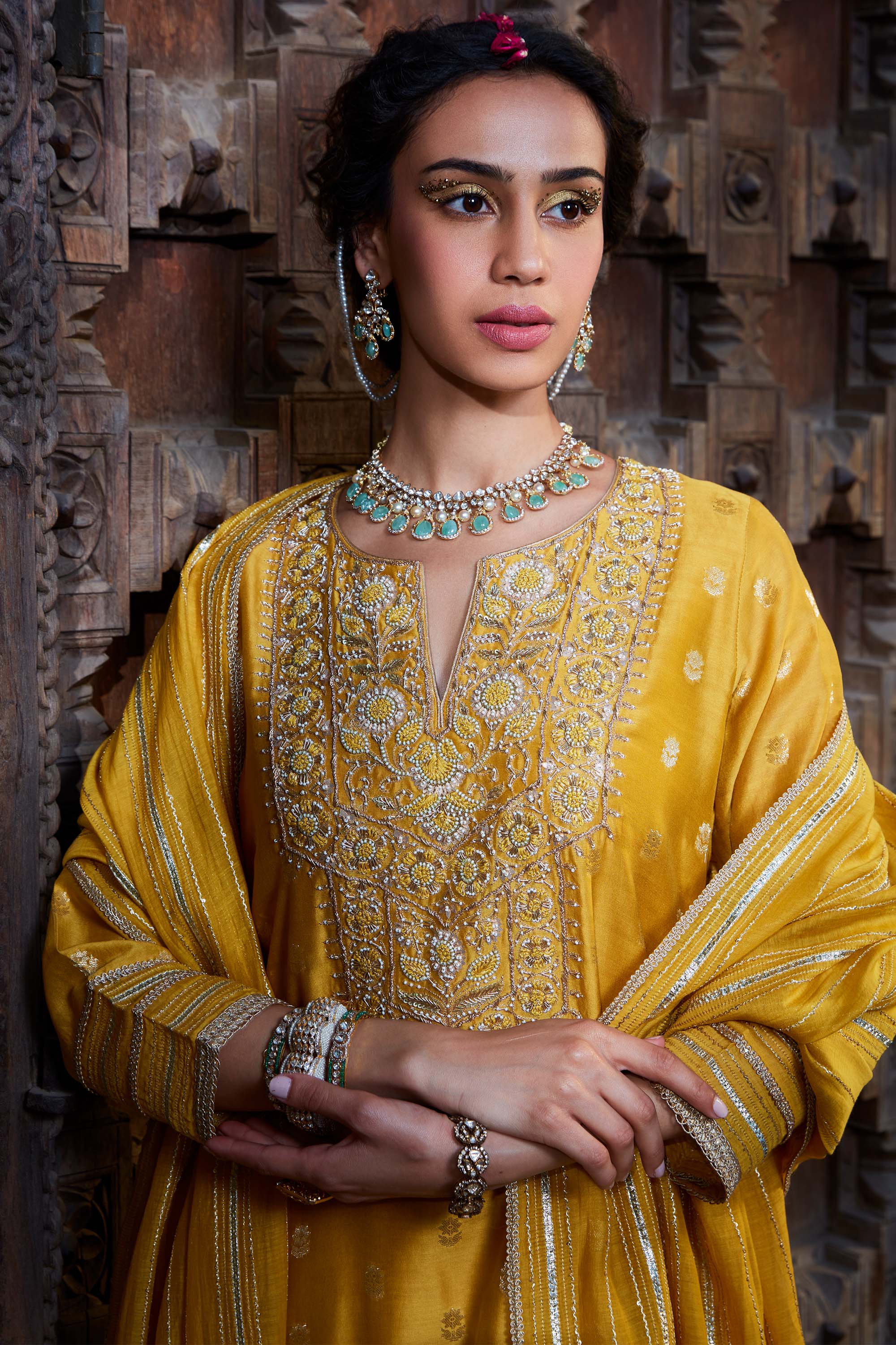 Yellow_Anmol_Gota_Kurta_Set_Kritika_Dawar