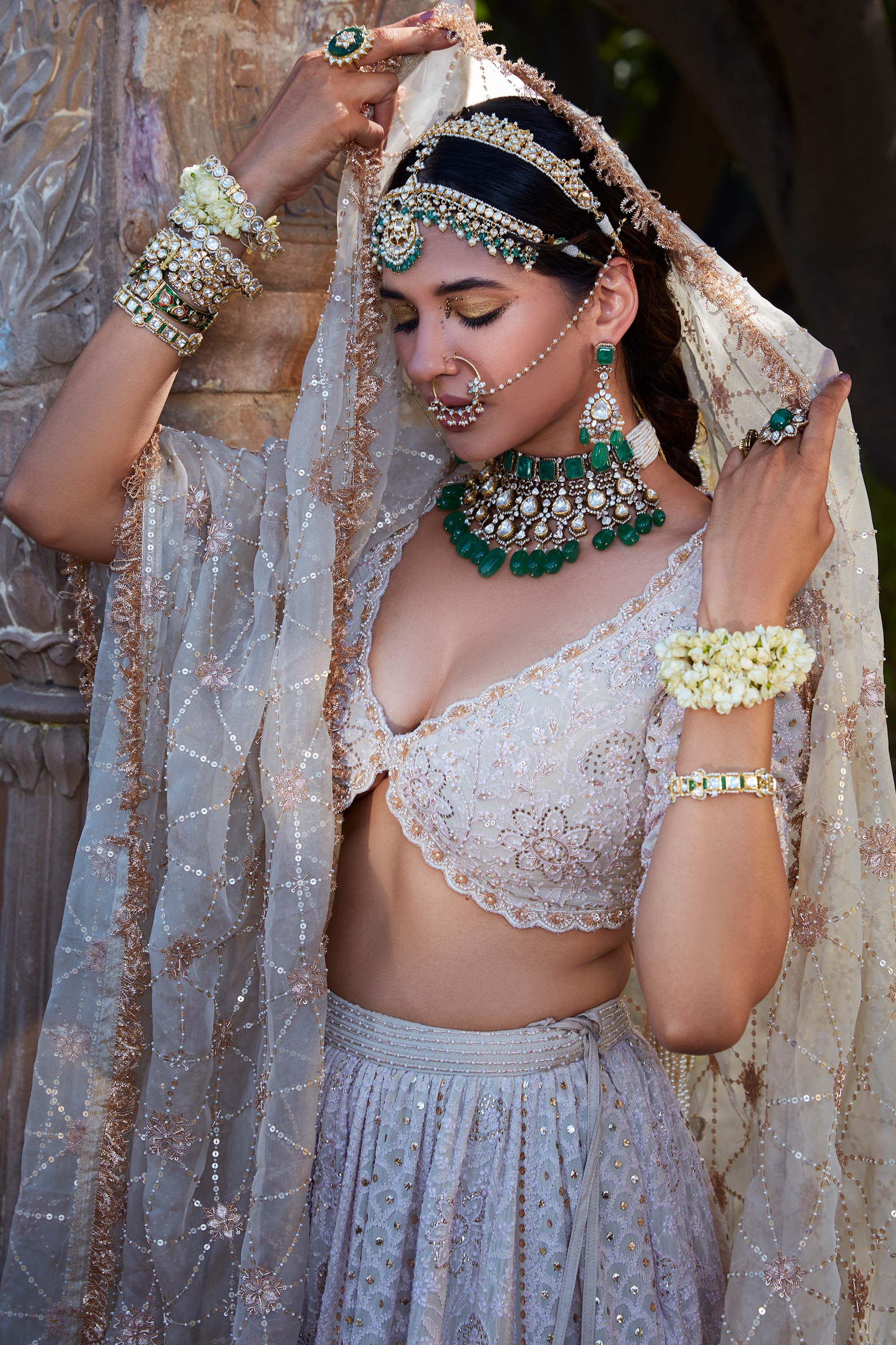 Ivory Chikankari Lehenga