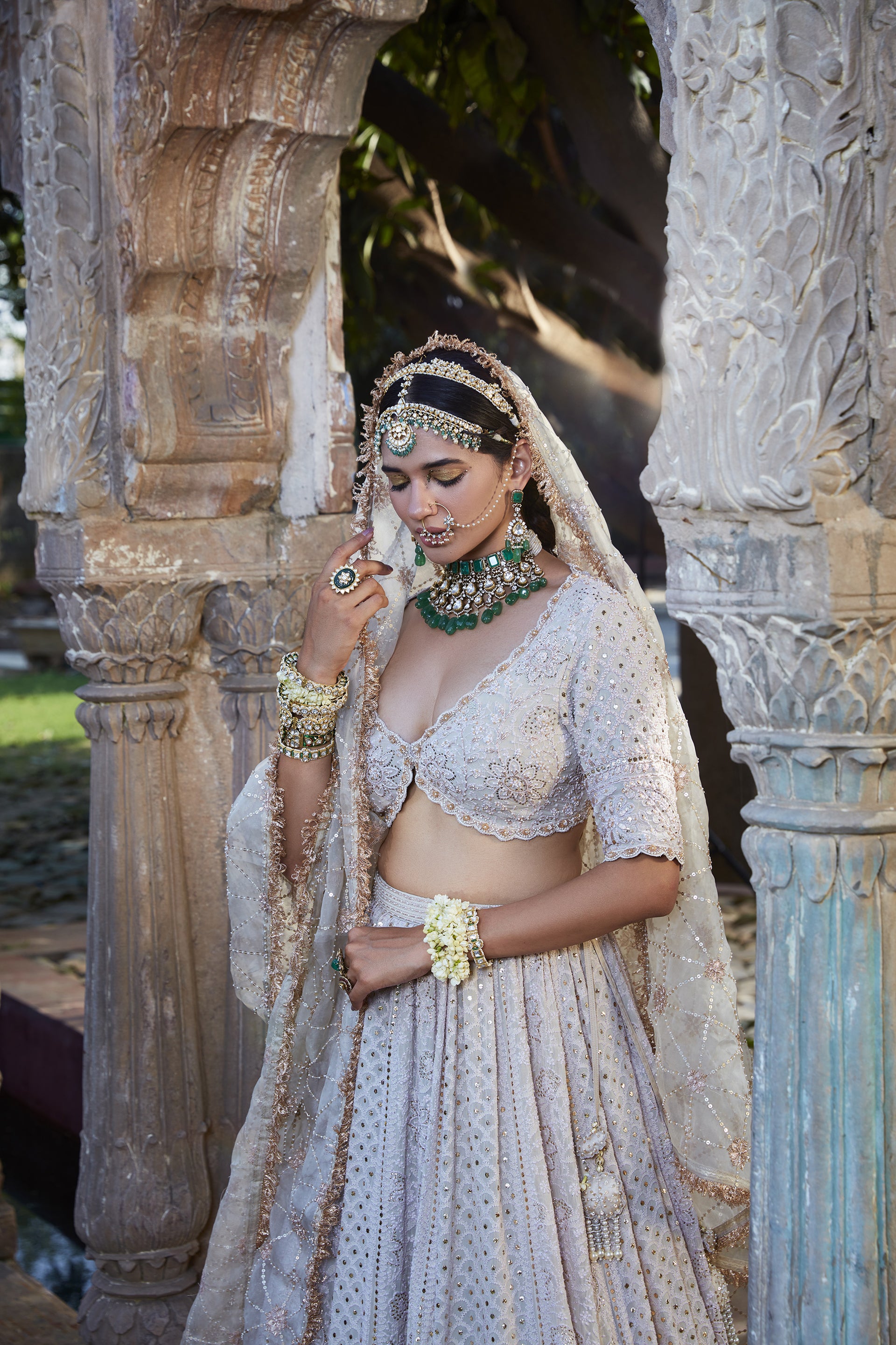 Ivory Chikankari Lehenga