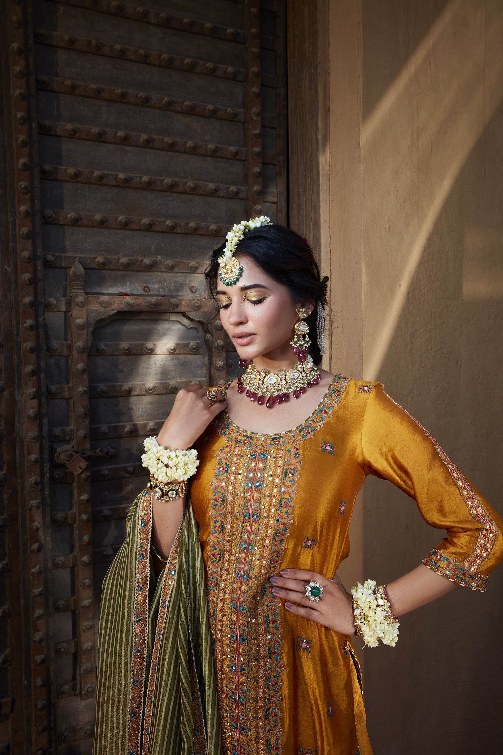 Mustard_Yellow_Multi_Thread_Embroidered_Sharara_Set_Kritika_Dawar