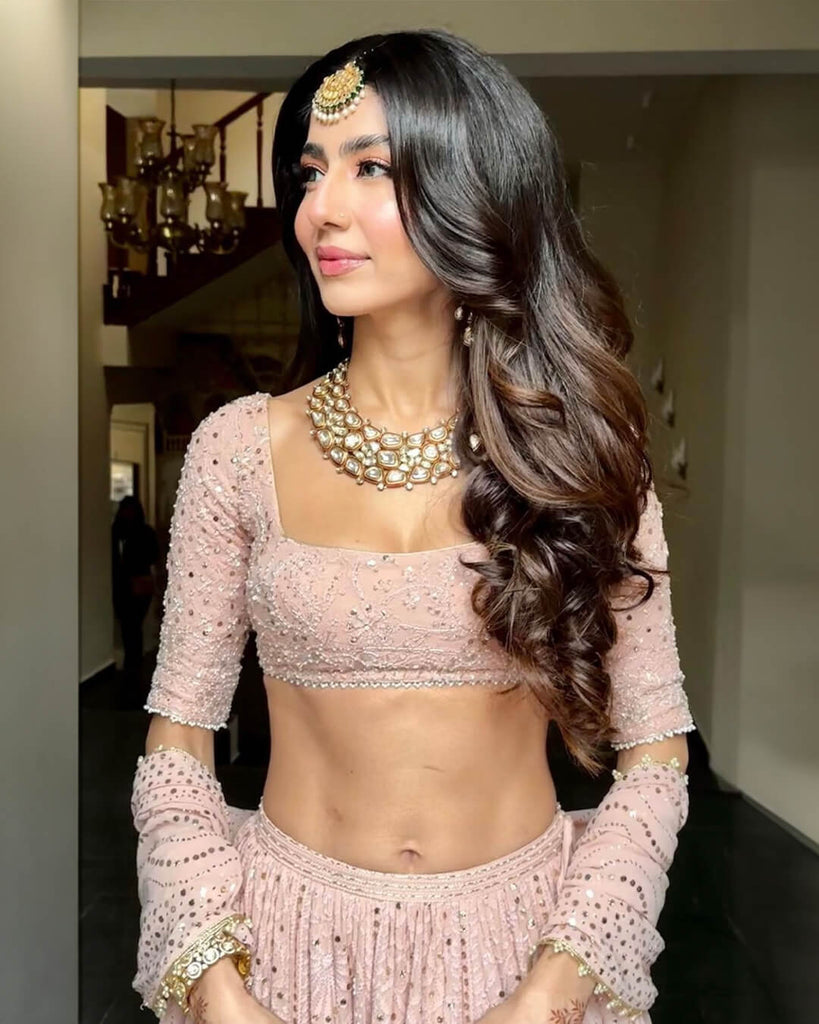 Yamini Singh In Krtiika Dawar Pink Chikankari Lehenga