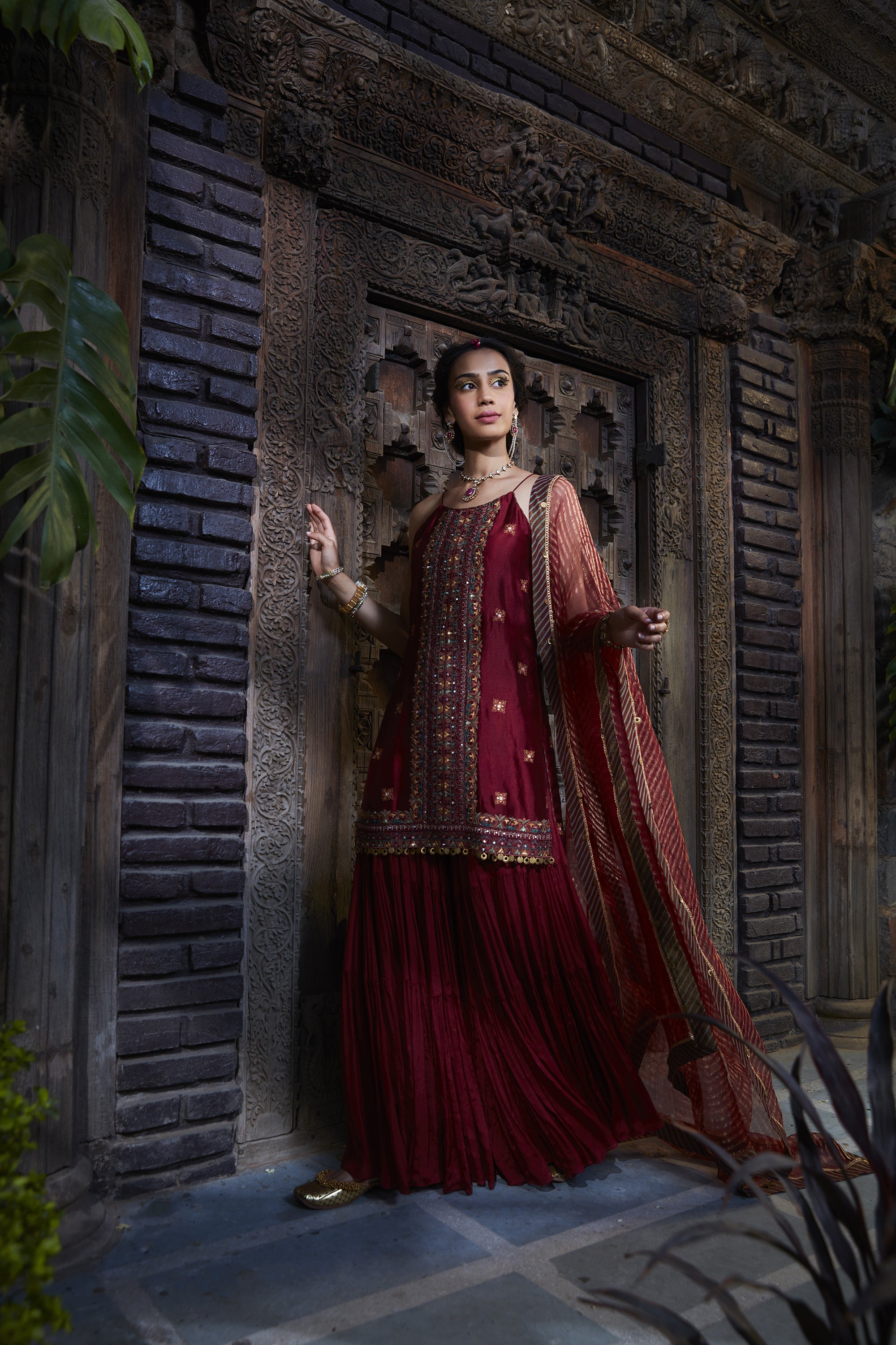Maroon_Multi_Thread_Embroidered_Sharara_Set_Kritika_Dawar