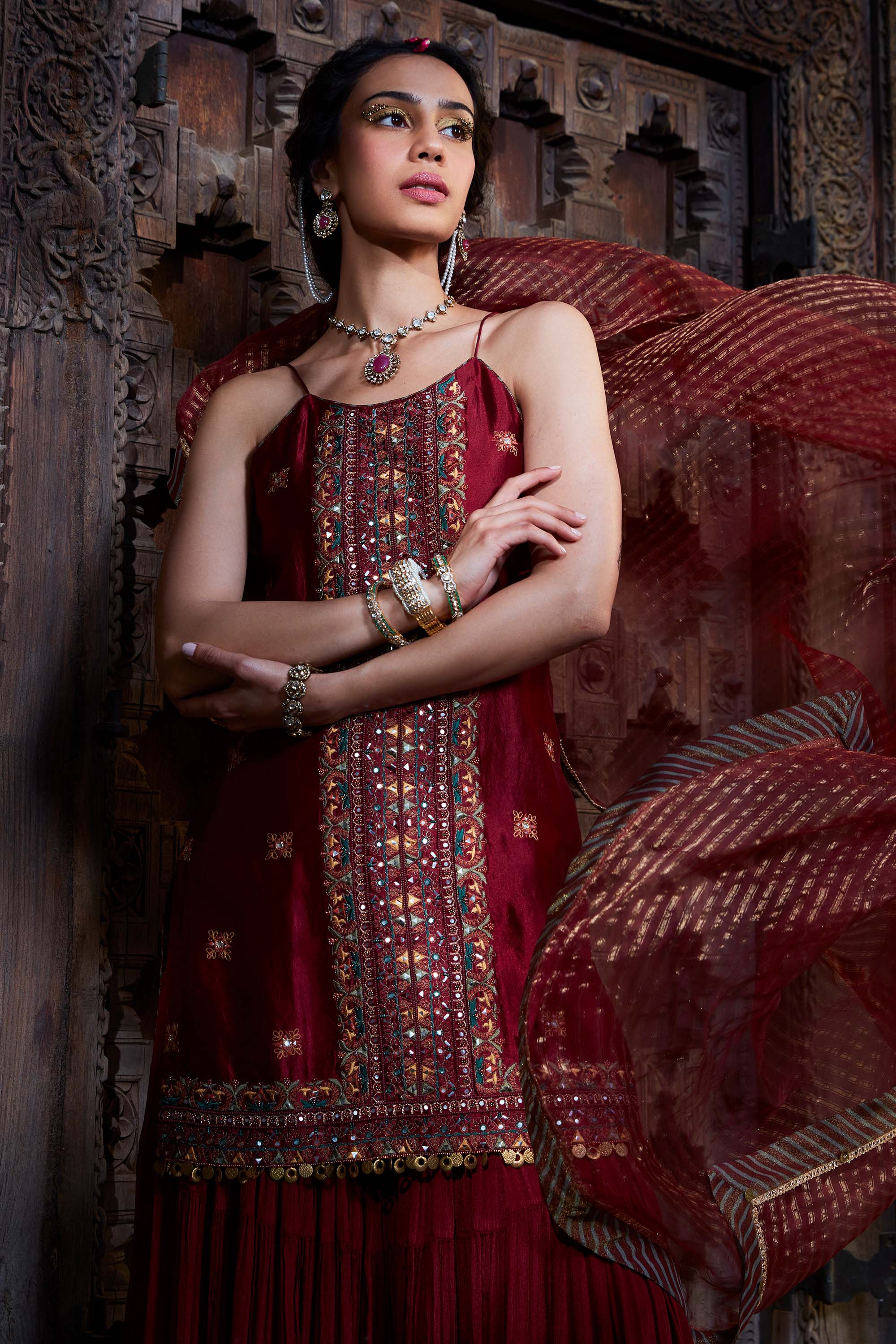 Maroon_Multi_Thread_Embroidered_Sharara_Set_Kritika_Dawar
