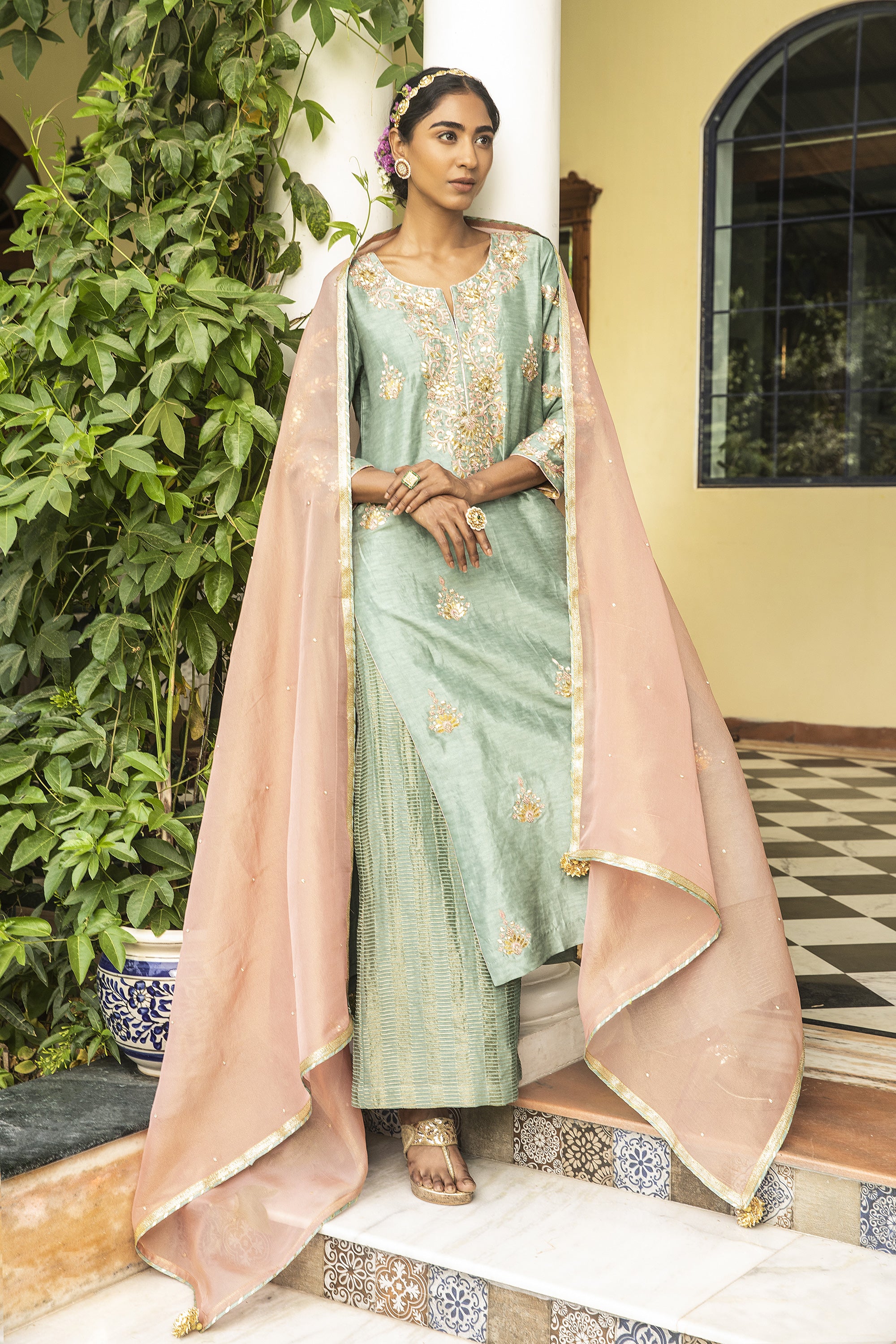 Blue_Linen_Silk_Kurta_Set_Kritika_Dawar