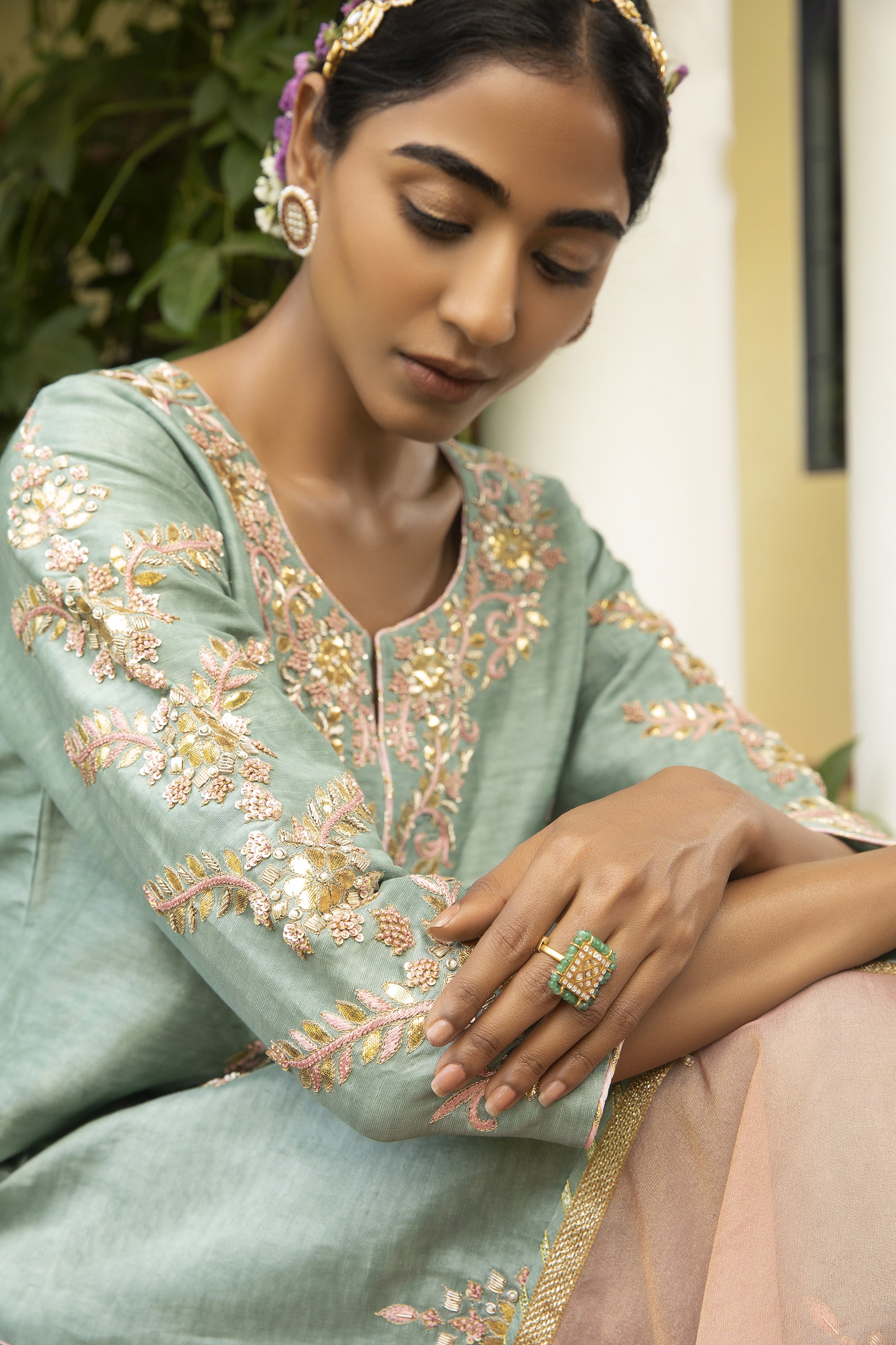Blue_Linen_Silk_Kurta_Set_Kritika_Dawar