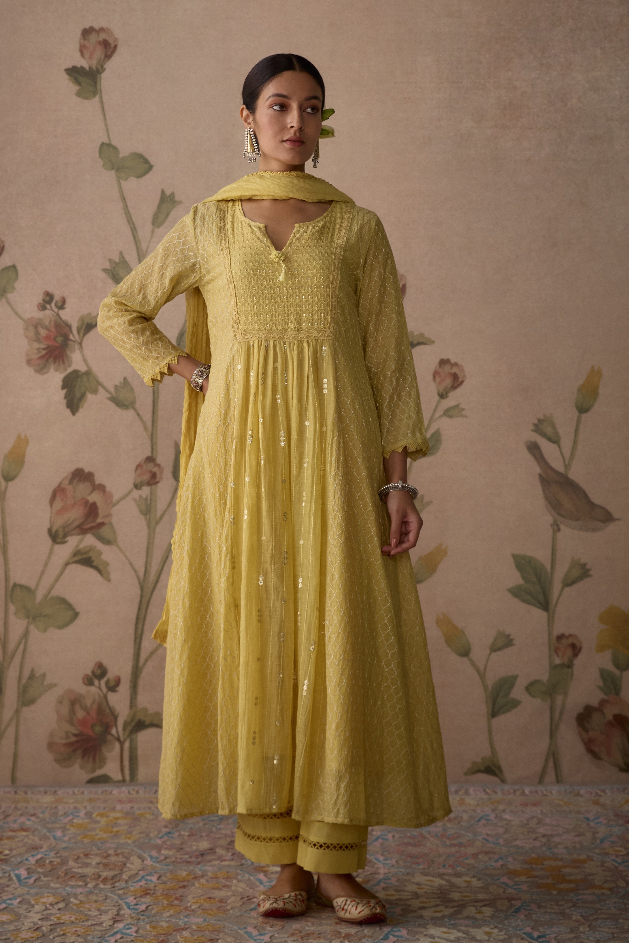 Lemon_Yellow_A-Line_Kurta_Set_Kritika_Dawar