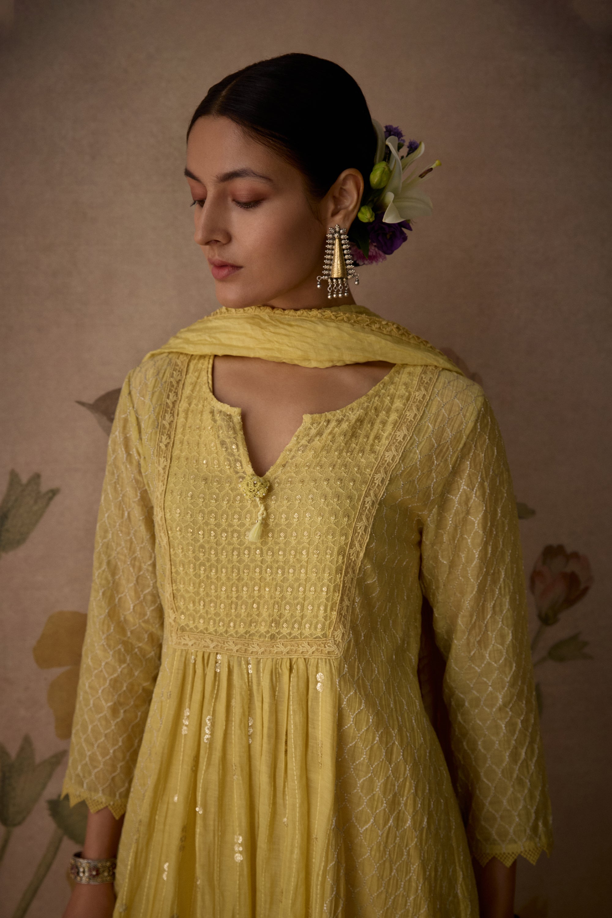 Lemon_Yellow_A-Line_Kurta_Set_Kritika_Dawar