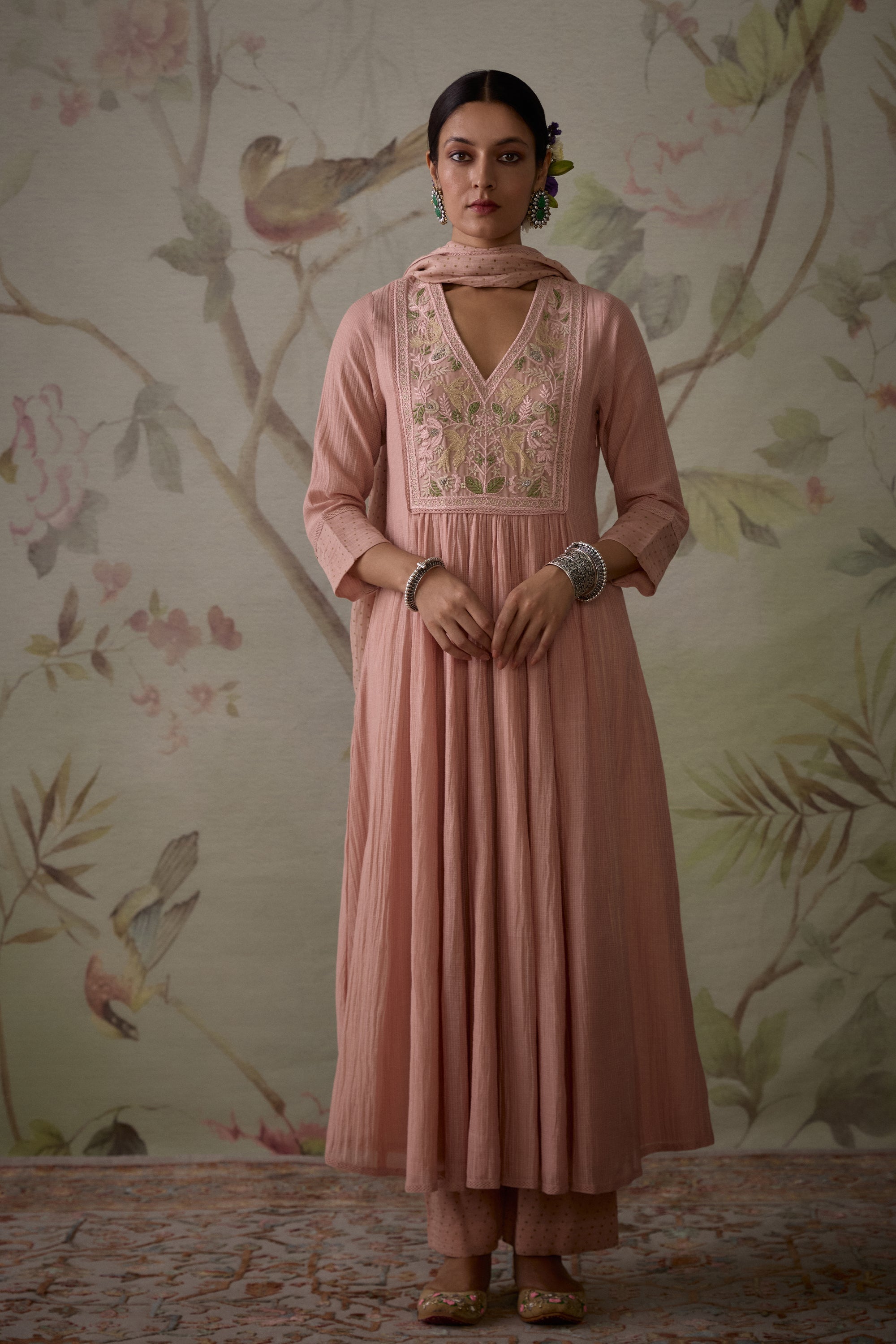 Pink_Hand_Embroidered_A-Line_Kurta_Set_Kritika_Dawar