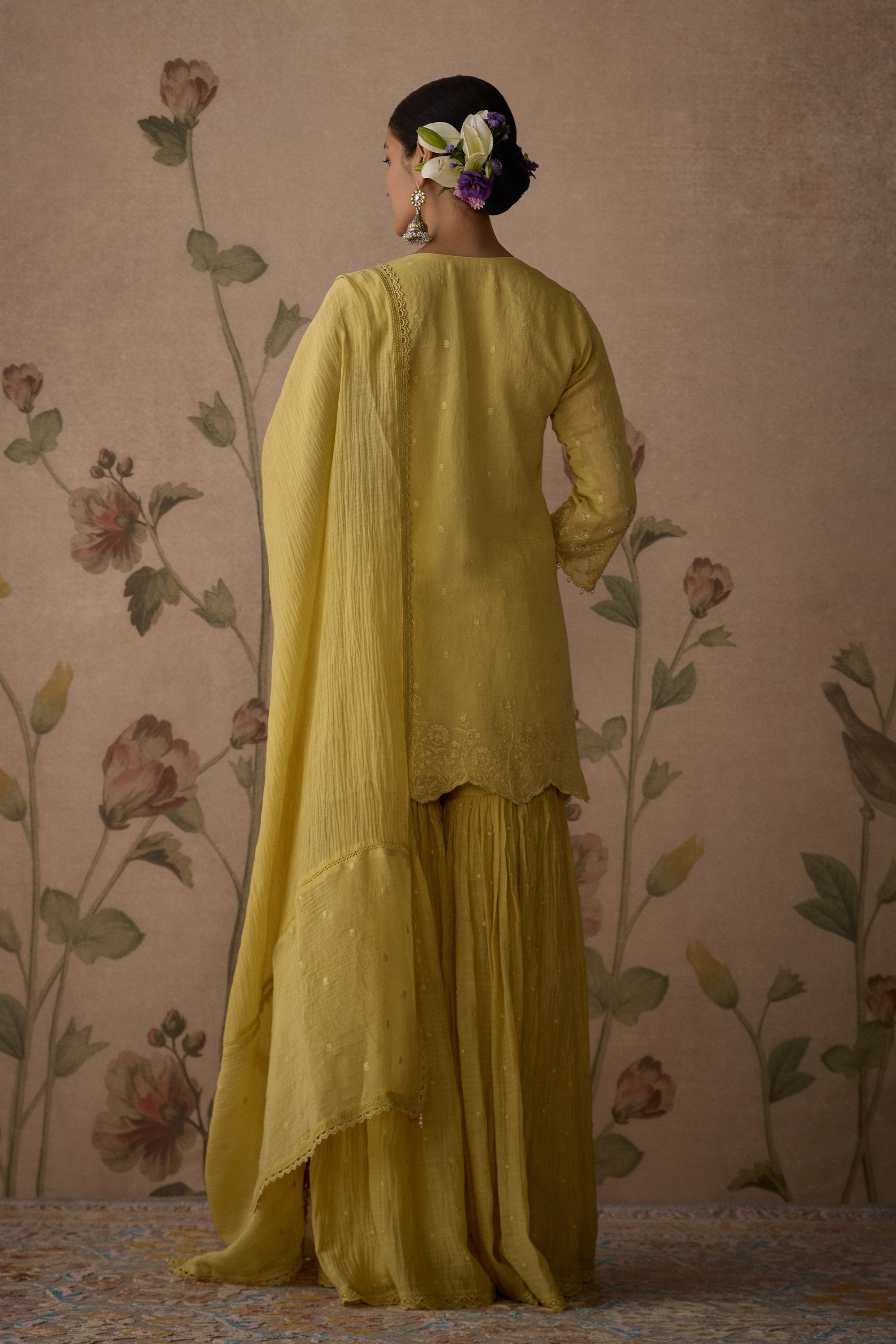 Lemon_Yellow_Scalloped_Short_Kurta_Gharara_Set_Kritika_Dawar