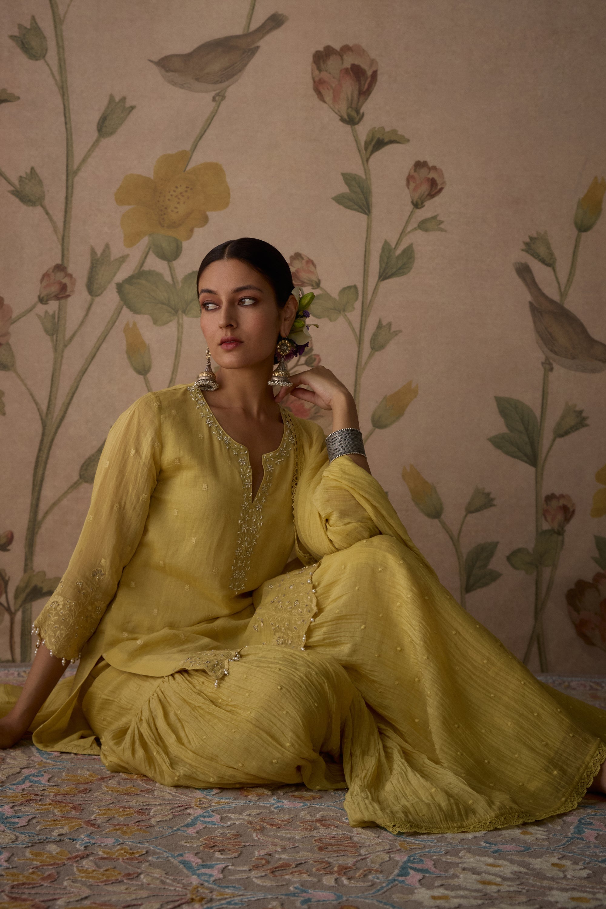 Lemon_Yellow_Scalloped_Short_Kurta_Gharara_Set_Kritika_Dawar