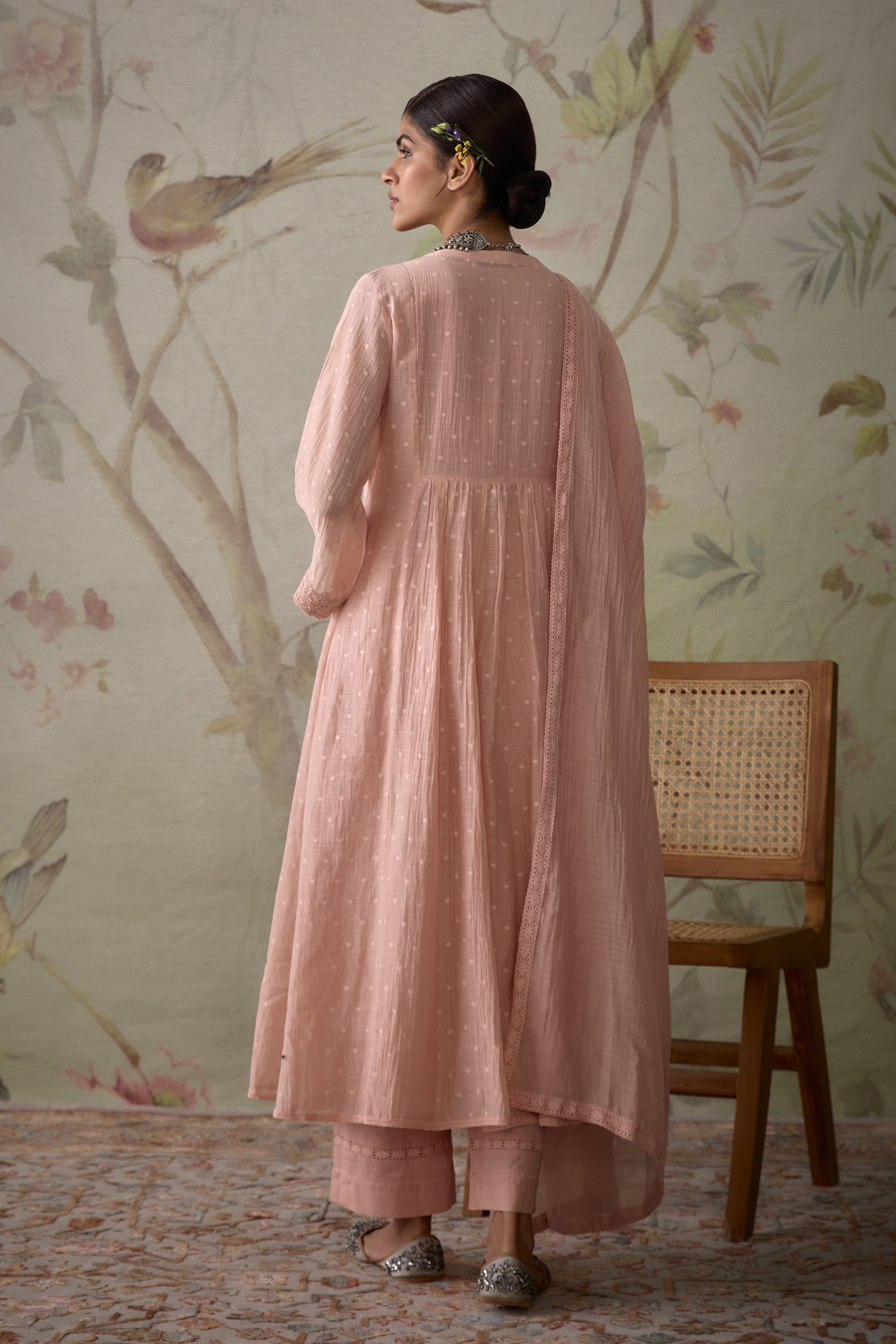 Pink_Chanderi_Lace_A-Line_Kurta_Set_Kritika_Dawar