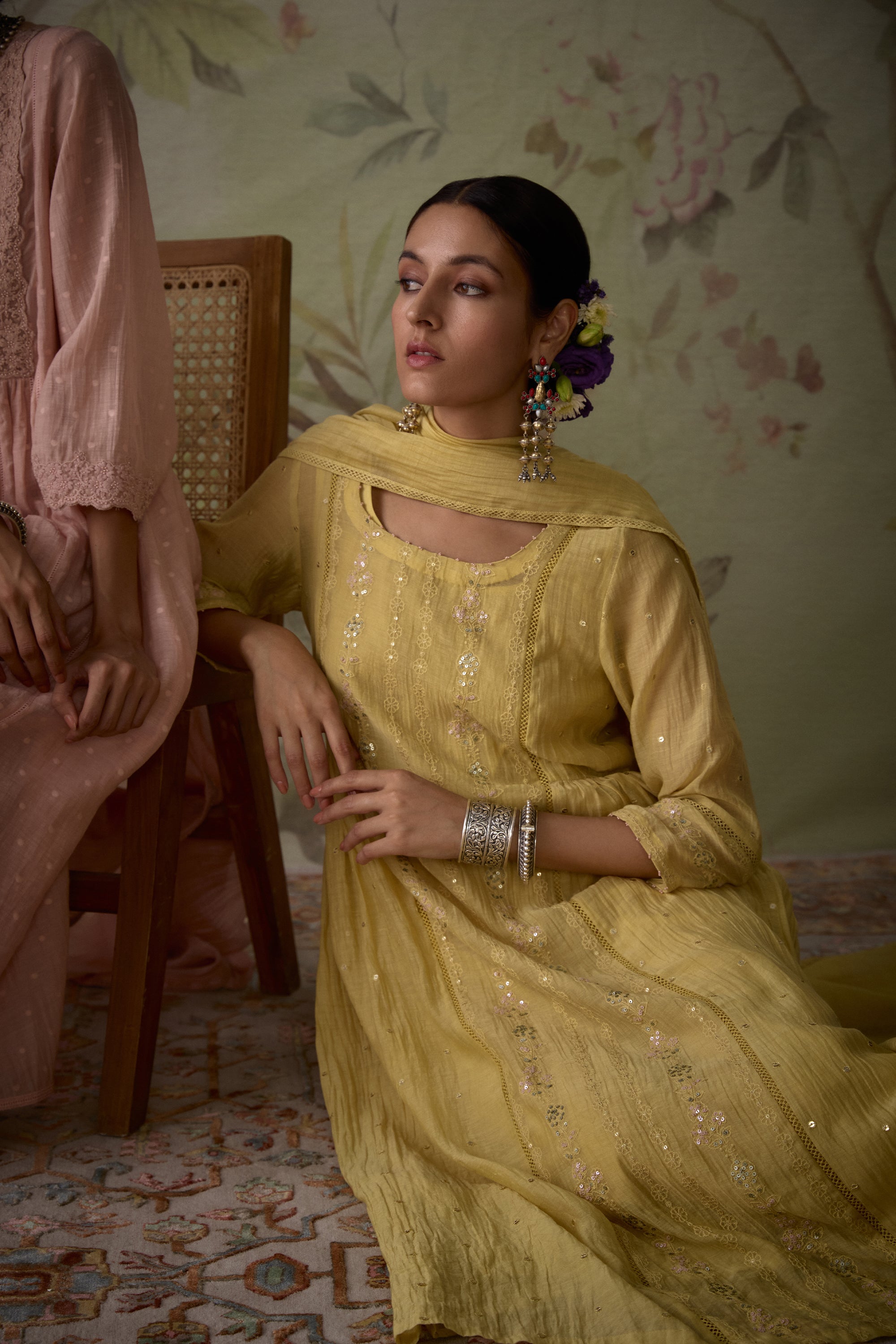 Lemon_Yellow_Chanderi_Panelled_Kurta_Set_Kritika_Dawar