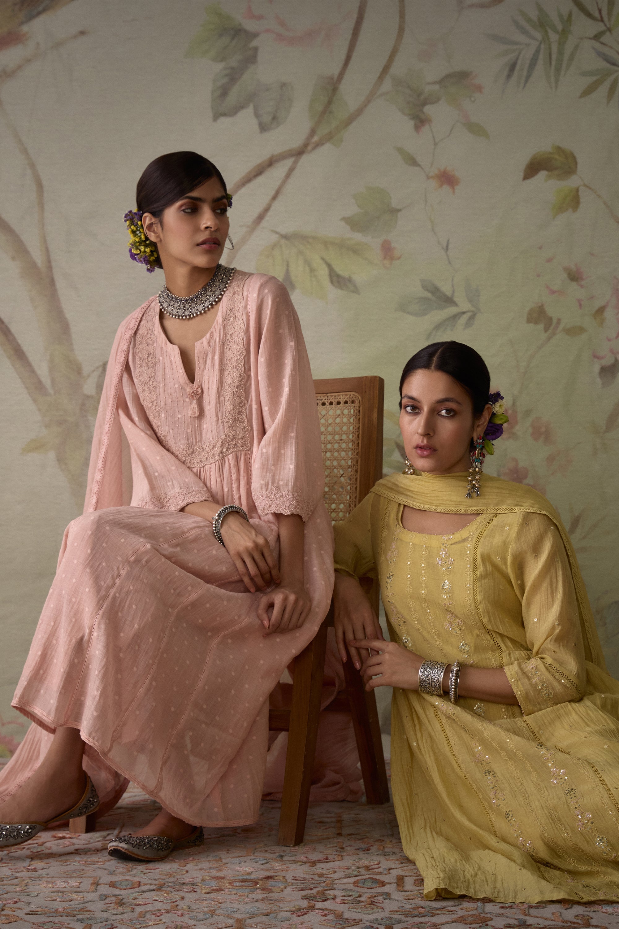 Pink_Chanderi_Lace_A-Line_Kurta_Set_Kritika_Dawar
