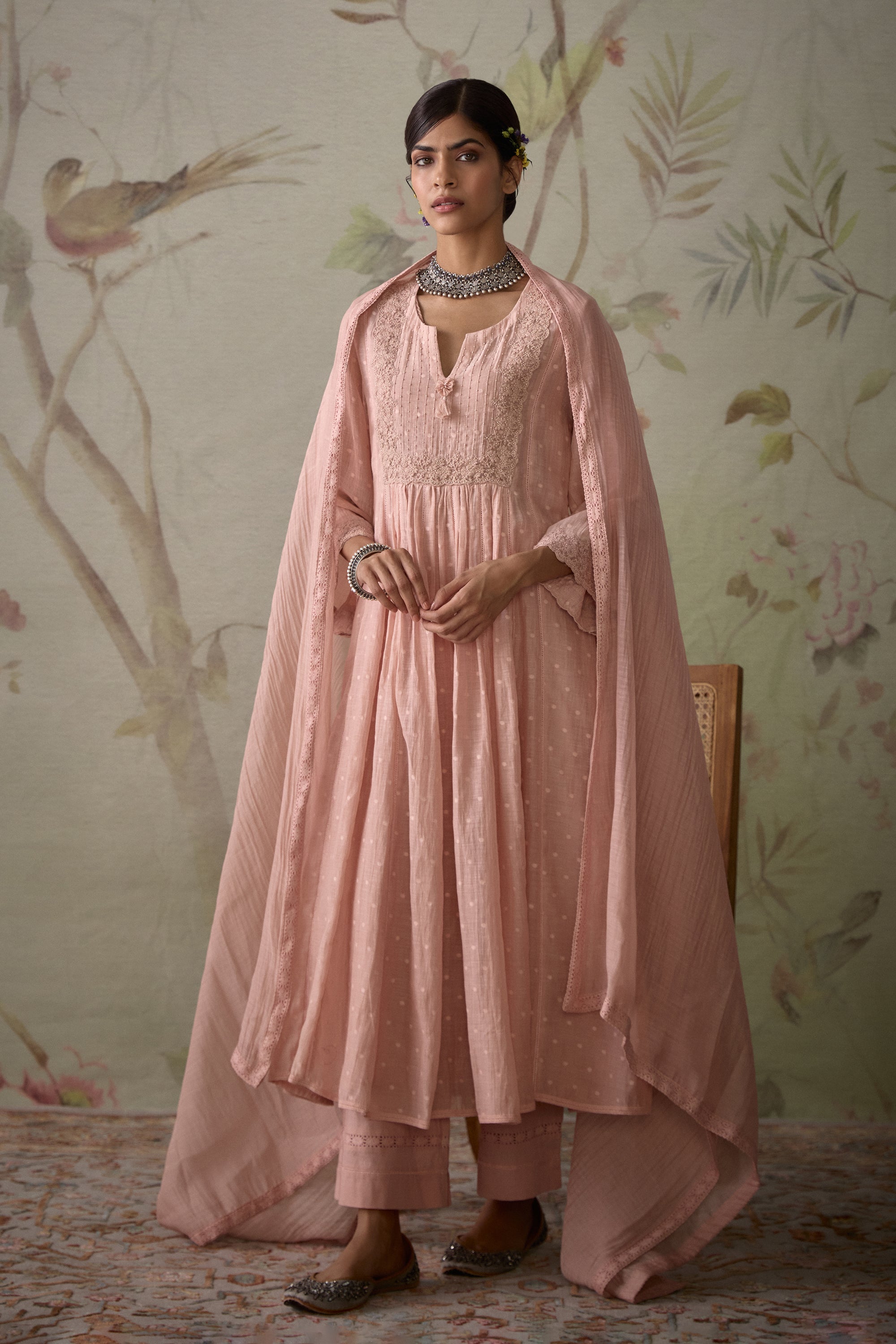 Pink_Chanderi_Lace_A-Line_Kurta_Set_Kritika_Dawar