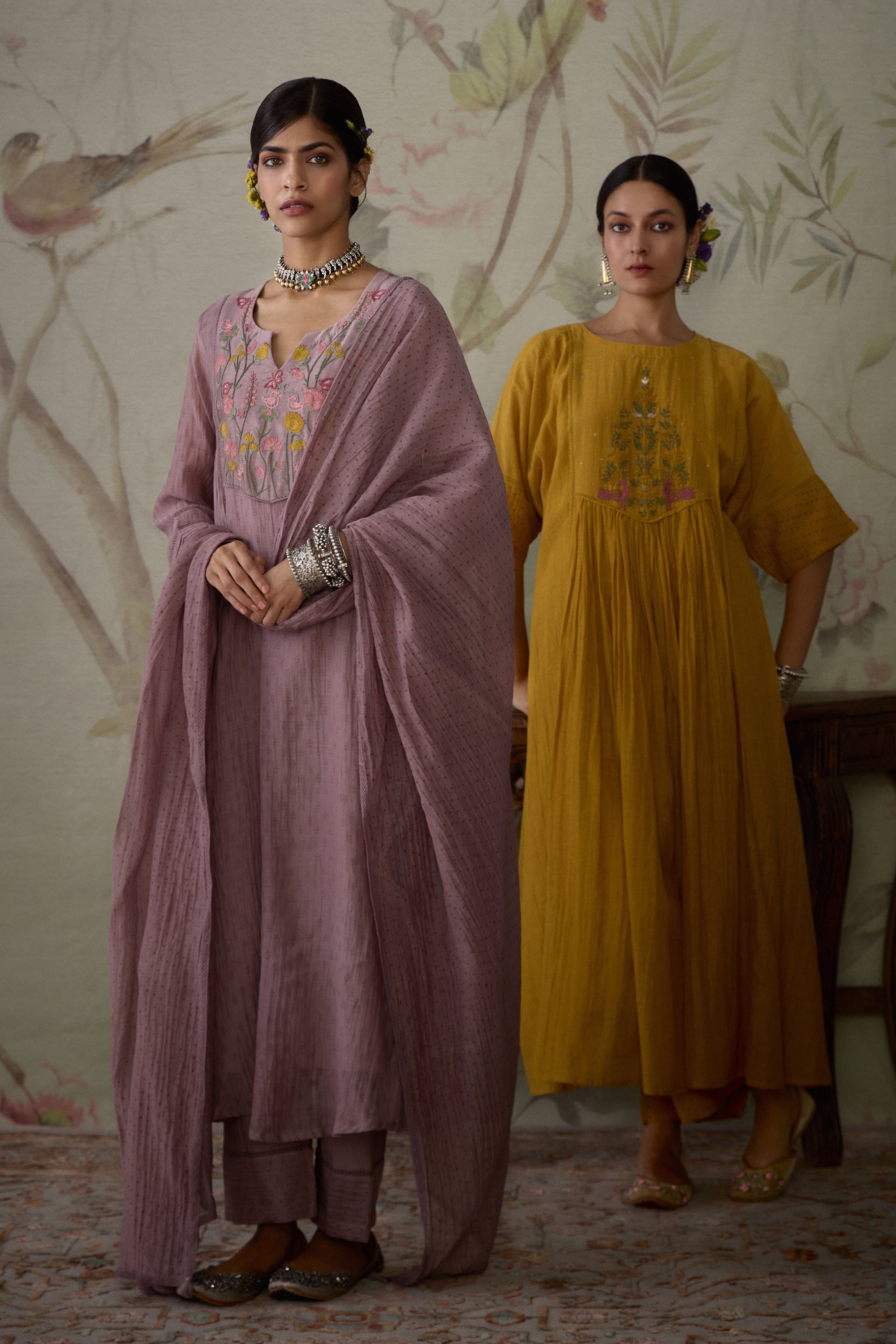 Yellow_Handwoven_Chanderi_Tunic_Set_Kritika_Dawar