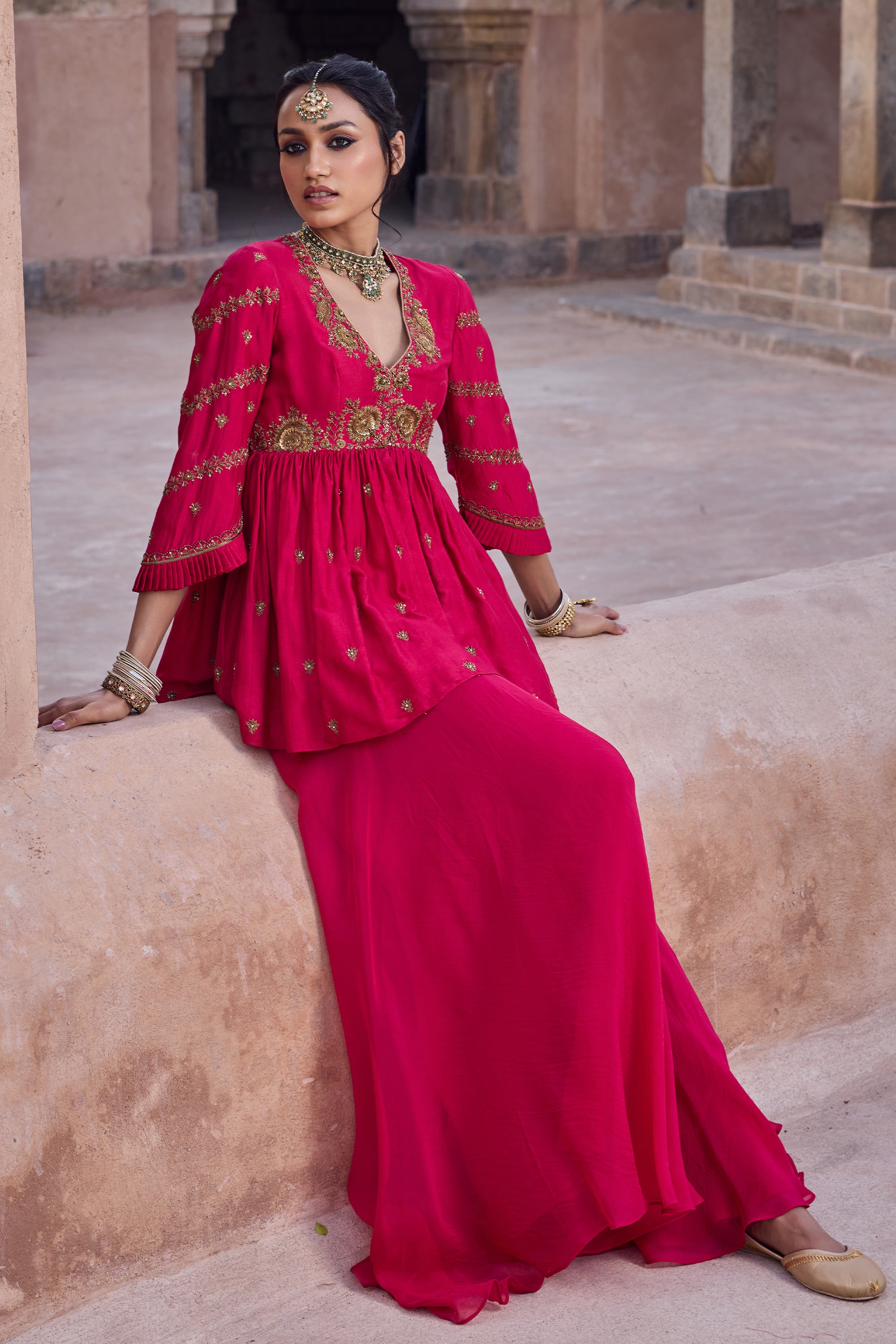 Amra Peplum Sharara