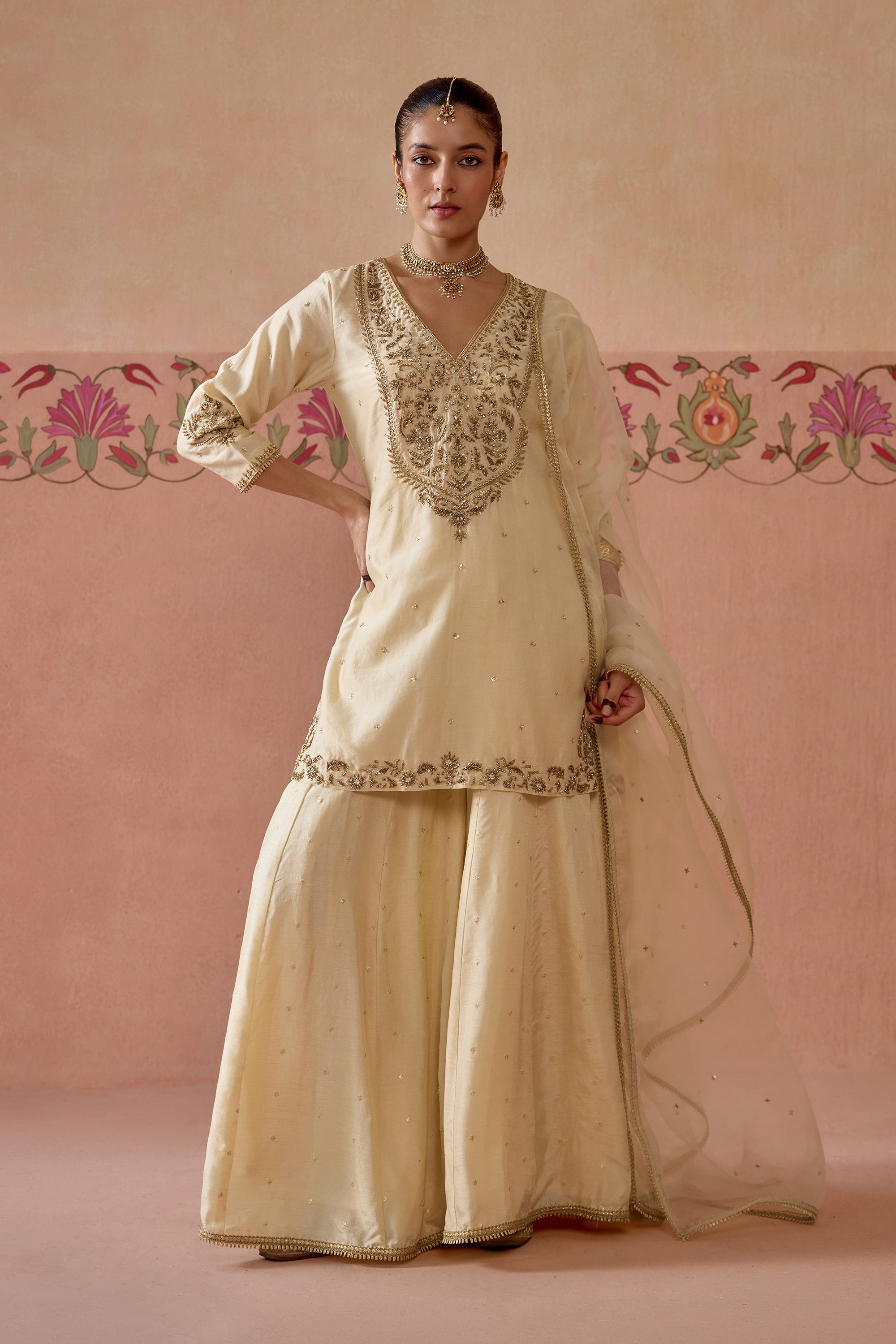 Gulnaar Sharara Set - A