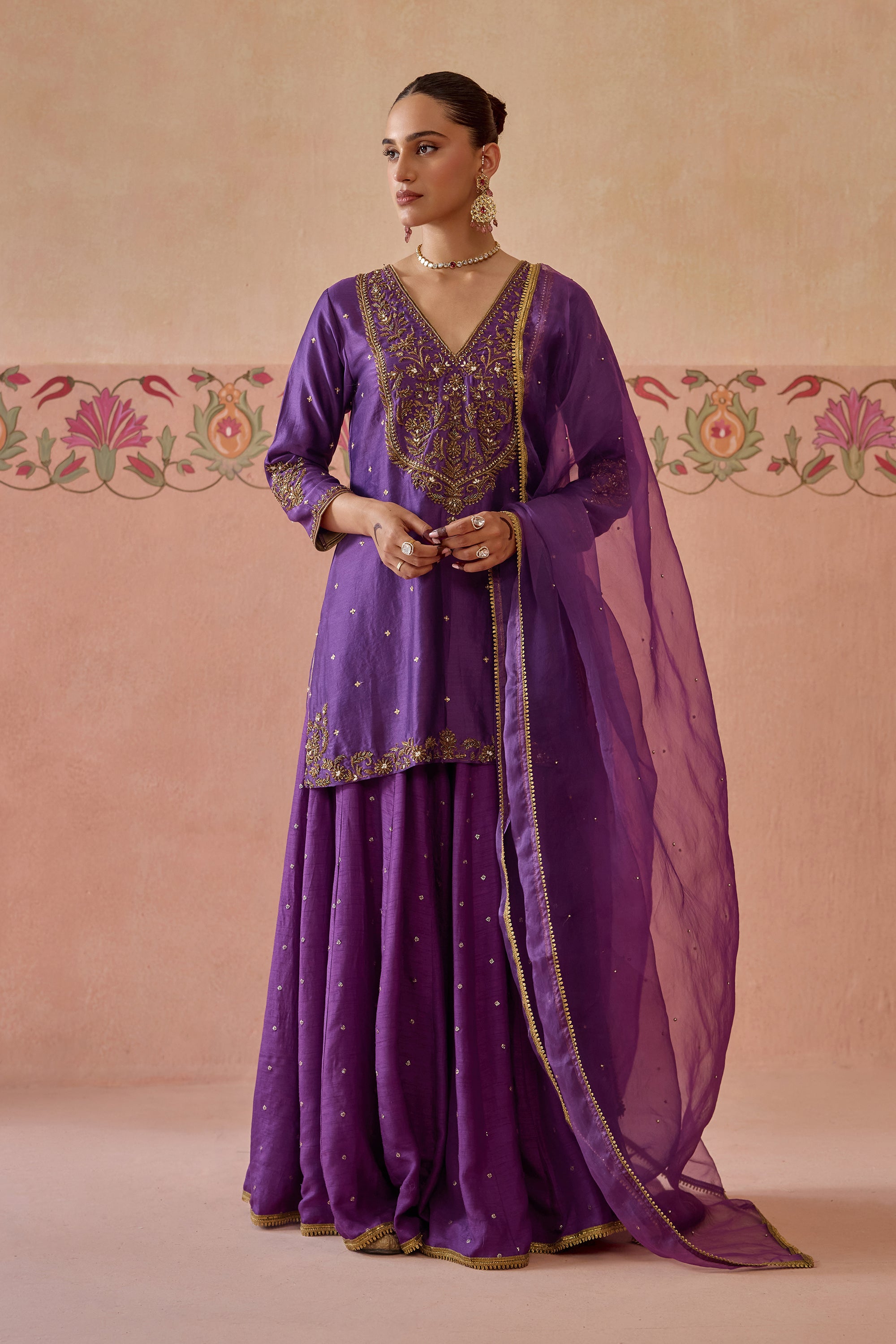 Gulnaar Sharara Set - A
