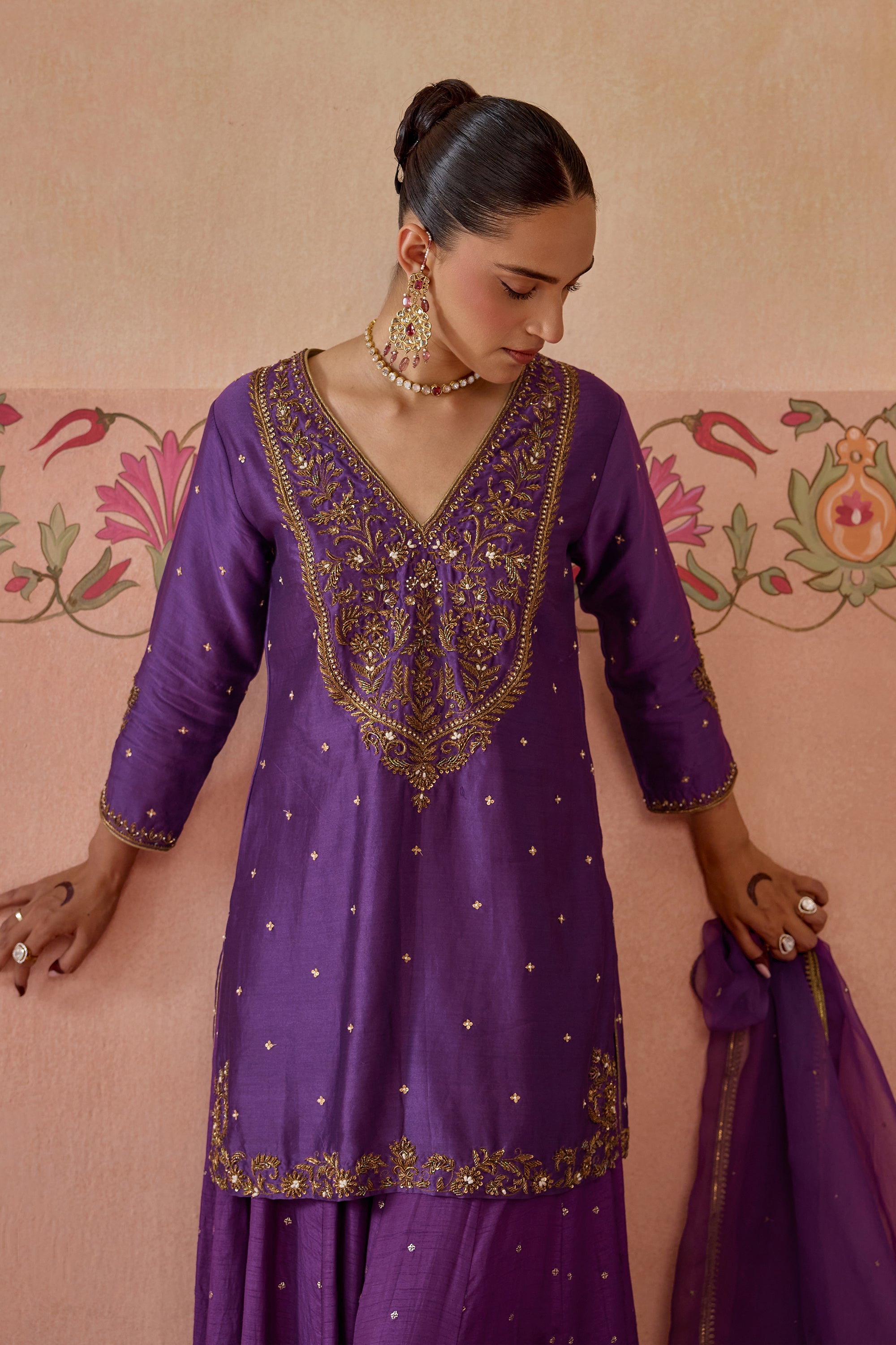 Gulnaar Sharara Set - F