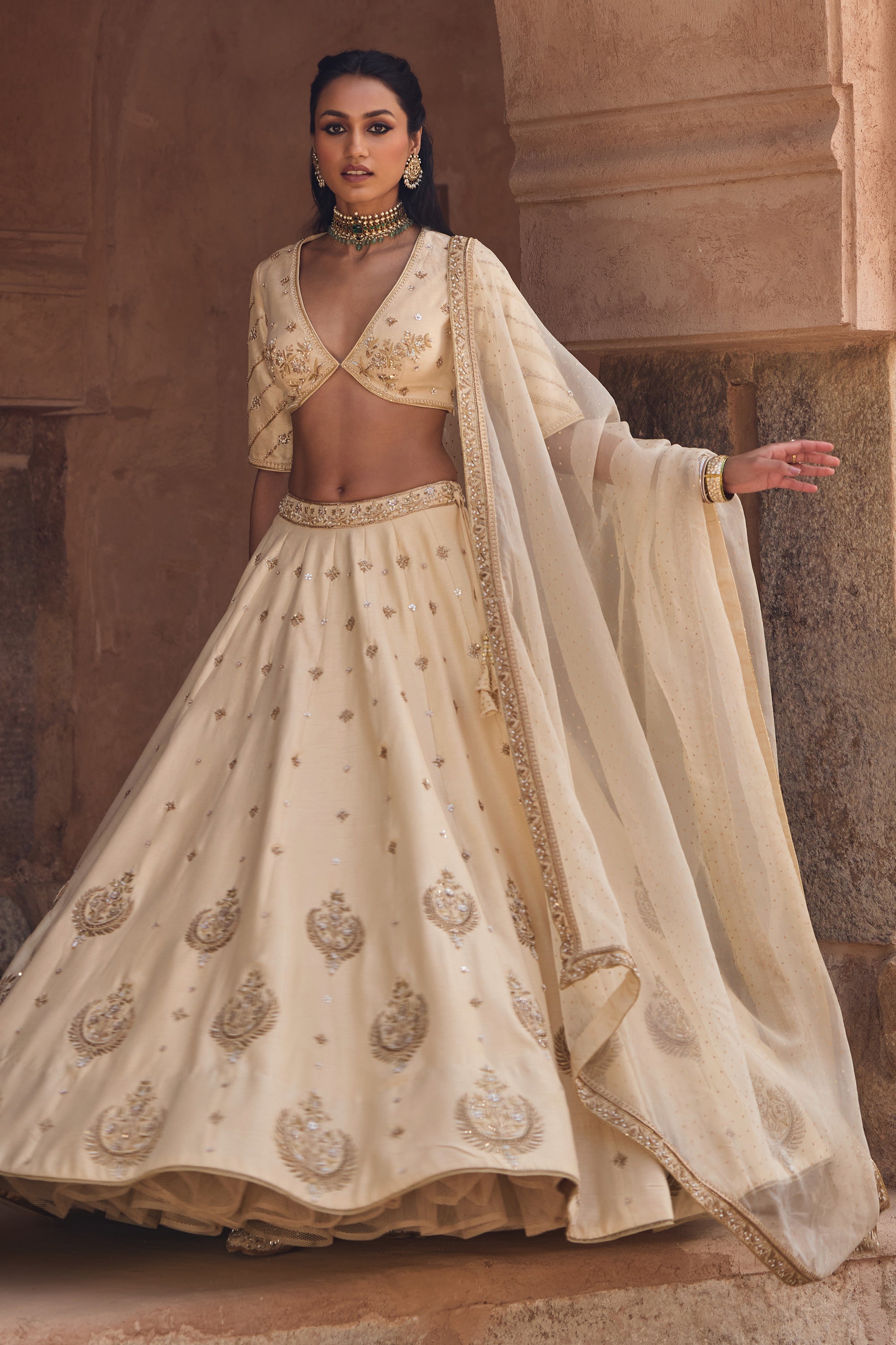 Chand Bari Lehenga Set